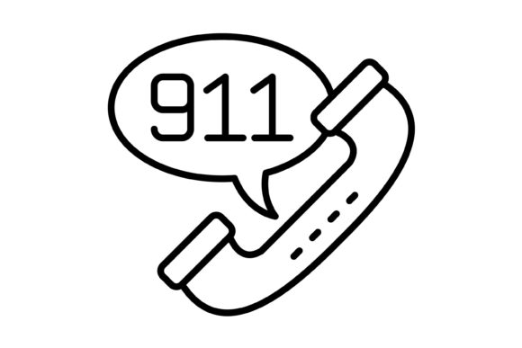 Call 911 Outline Icon: Practical Uses for Designers