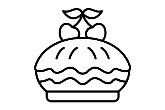 Cherry Pie Outline Icon: A Versatile Asset for Modern Digital Design