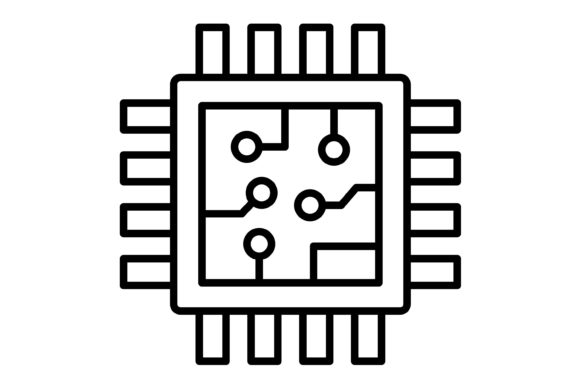 Clean Cpu Outline Icons for Modern Digital Design