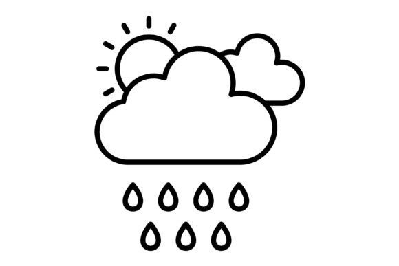 Enhance Your Digital Assets with the Rainy Day Outline Icon Collection
