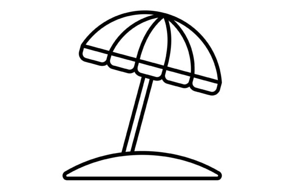 Sun Umbrella Outline Icon: A Versatile Visual for Every Creator