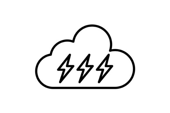 Thunderbolt Outline Icon: A Versatile Design Asset