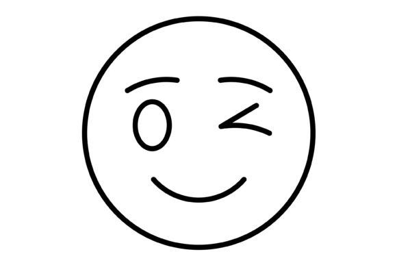 Wink Emoji Outline Icon: A Versatile Design Asset