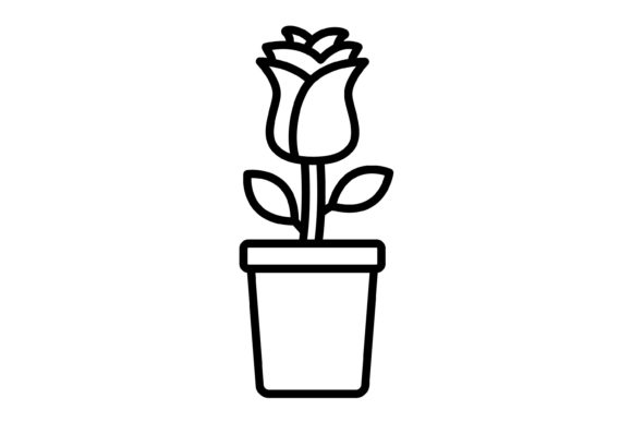 Your Go-To Flower Pot Outline Icon for Every Project